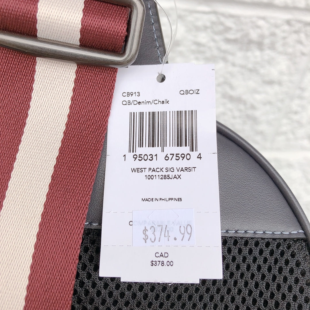Coach CB913 West Pack In Signature Canvas In QB/Denim/Chalk Coach CB913 West Pack In Signature Canvas In QB/Denim/Chalk